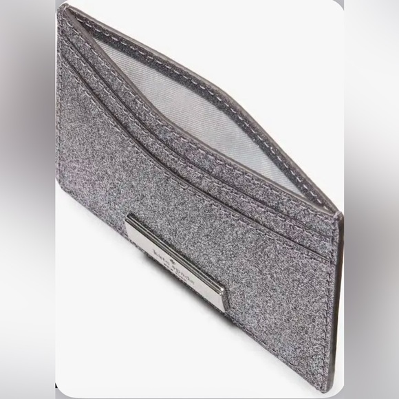 Kate Spade Silver Glitter Card Holder Discontinued New In Box - Picture 4 of 6